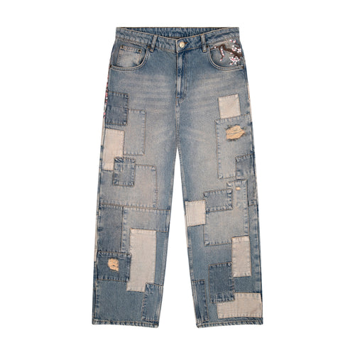 "blossom v2" patchwork Denim light blue